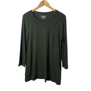 Forrest Green Long Sleeve Cotton/Modal Closet Staple T-shirt Women's Size Medium